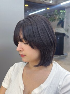 トゥイン 八王子(TWIN) レイヤーボブ暗めカラーレイヤーカット黒髪韓国ヘア髪質改善