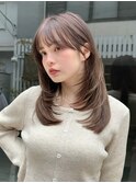 韓国ミディアムレイヤーカット小顔顔まわりレイヤーワンカール