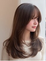 ダル 渋谷/表参道(DAL.)&nbsp;ハッシュカットバタフライカットダークブラウンカーテンバング