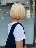 千葉駅/ミルクティーブロンド/ダークブルー/デジタルパーマ