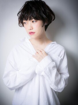 モッズヘア 上尾西口店(mod's hair) *mod's上尾*ニュアンス感ある、黒髪丸みショートx