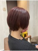 ブリーチなしワインレッド
