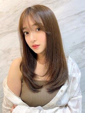 ロンド エスポワール 錦糸町(Lond espoir) 〇韓国前髪ザクザクレイヤーピンクベージュシースルーバング