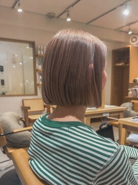 クラップス 上大岡(CLAPS) 暖色ベージュ/ミルクティー/切りっぱなし/ボブ【1ブリーチ】