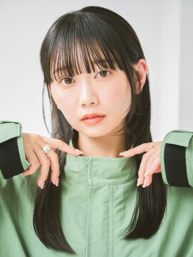 リトル ガレリア 新宿(little galleria) 顔まわりカット/黒髪ストレートセミロング