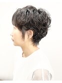 【松戸 藤原】マッシュショートパーマ黒髪