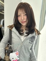 小顔見せミディアムレイヤー&ラベンダーグレージュ