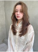 H【 eitf】原宿　【ナチュラルベージュ】　ロングレイヤー