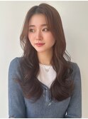 ブラウングレージュ/くびれロング/大人ヘア/韓国風ヘアNS-89