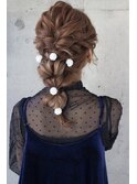 編みおろしヘアアレンジ結婚式二次会20代30代40代