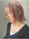 ハイライトカラーミルクティーベージュレイヤーカット