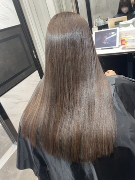 ピリオド 松阪(Period.) ロングヘアーシナモンベージュ髪質改善 松阪美容室