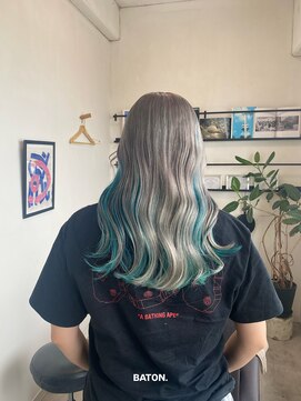 バトン(BATON) sky blue×silver