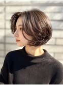 ボブ×透明感ブラウン