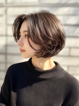ボブ×透明感ブラウン