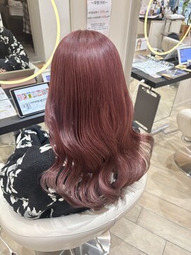カシスピンクカラー/ロングヘア/平塚美容室/ブリーチカラー