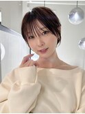 丸みショートボブ/カーテンバング/顔周りカット/■27