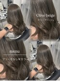 ブリーチなしで作るオリーブベージュ♪