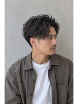 ラベルム バイ エーケー メンズ(La Belleme by AK for Men)&nbsp;40代大人センターパート×毛流れパーマ