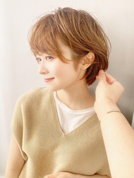 キャンバス バイ ネオリーブ 横浜西口(Canvas by neo.) 大人かわいい小顔丸みのあるショートボブ 20代30代40代