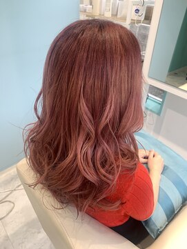 ワクヘアー(WaKu hair) ピンクオレンジ×なみなみウェーブ