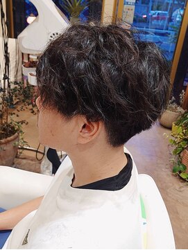 ランプヘアー(LAMP HAIR) ふんわり無造作パーマスパイラルパーマ×ナチュラル暗髪ブラウン