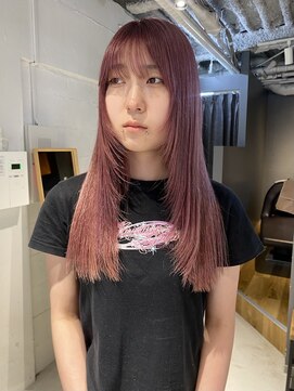 コフィー バイ メルト 吉祥寺(cofy by melt) 【中澤彩乃】ホワイトピンクレイヤーロングシャギーベビーピンク