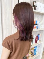 キャアリー(Caary)&nbsp;福山市Caaryインナーカラーイヤリングカラーボルドーブラウン