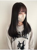 レイヤーカット/顔まわりレイヤー/韓国ヘア/暗髪