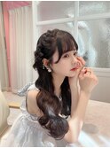 ☆編み込みヘアアレンジ前髪カットが可愛い