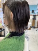 切りっぱなしボブ×イヤリングカラー