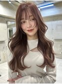 韓国ヘアーハッシュカットレイヤーカットグレージュブリーチ無し