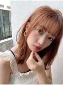 #デザインカラーウェットヘアオリーブベージュ