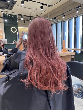 エイト 難波店(EIGHT namba) ピンクベージュ髪質改善/ブリーチ/レイヤーカット