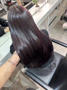 ブレンド 渋谷(BLend) 黒髪ボブルフネビージュ小顔ワンレンスペインカール