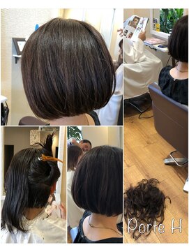 ポルトユイ(PORTE H) 大人さら艶ストレートボブ☆