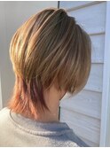 ショートウルフ、インナーカラー