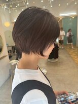 ロミー 本厚木(ROMMY.) 20代~50代☆丸みショートボブ◎マッシュ暗めカラー髪質改善