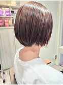 大人ナチュラル ショートボブ 美髪矯正
