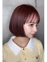 リークフー(Ree cu fuu) 秋カラー×ボブ ダークパープル ブリーチなしカラー小顔