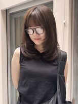 ブラウン(BROUN) ミディアムレイヤーレイヤーカット秋カラー