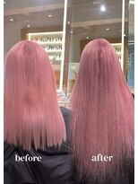 エクステ/シールエクステ専門店/梅田/ヘアセット/ヘアアレンジ/LANDS ANNEX  エクステ&nbsp;ペールピンク×人毛エクステ80本