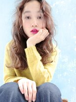 シアン(SYAN) ふわふわ 外国人風くせ毛 パーマ × アッシュベージュ