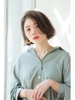 アンアミ オモテサンドウ(Un ami omotesando)&nbsp;【Ｕｎａｍｉ】　大人可愛い前髪なしワンカールボブ　工藤　由佳