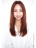 髪質改善 大人可愛いストレートロング/こなれピンク【西新井】