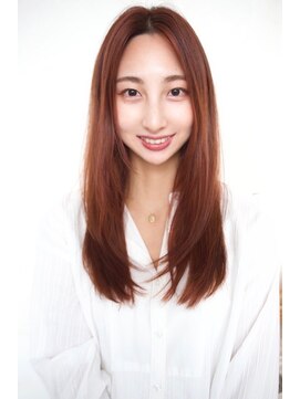 アール 西新井店(ar) 髪質改善 大人可愛いストレートロング/こなれピンク【西新井】