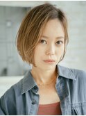 ニュアンスハイトーンカラーミニボブ