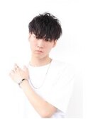 インディゴ#ディープブルー#ツーブロックショート