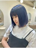 @yasu_hairブルーボブ