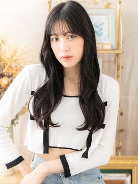 カバーヘア ブリス 戸田公園西口店(COVER HAIR bliss) パープルブラック波巻きレイヤーロングc4戸田公園20代30代40代